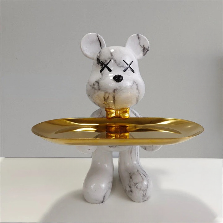 CraftBear - Statue d'ours avec plateau