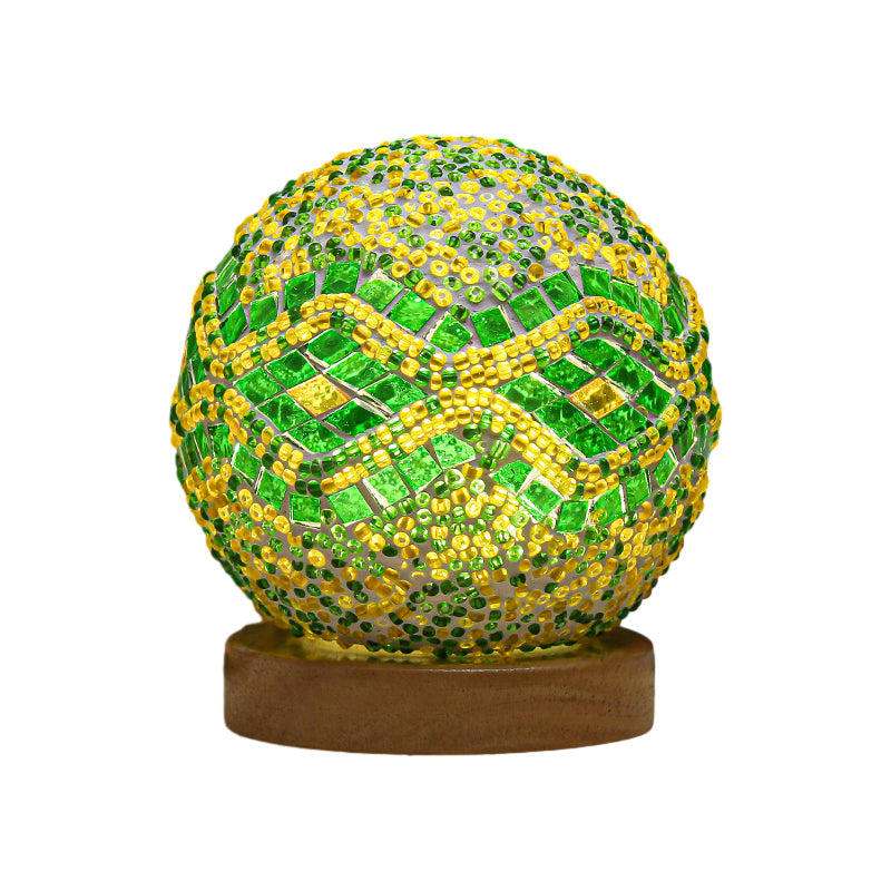 GloedNest - Dimmable Boho Baroque LED Spherical Glass Table Lamp with Mosaic Lighting 3.9"