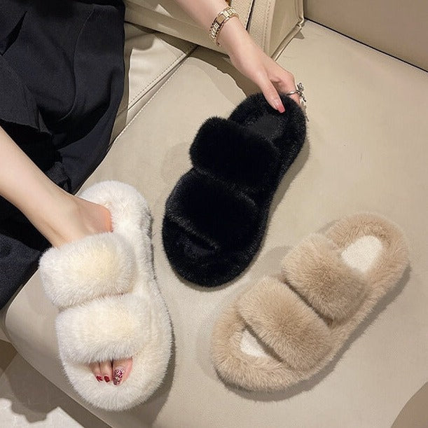 Ella Faux Fur Women's Slides Sandals