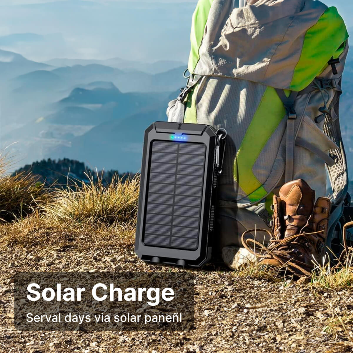 500000mAh Solar Laddare Vattentät Power Bank Extern