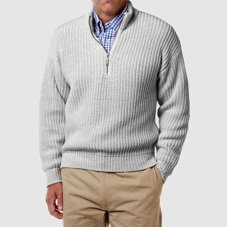 Knitted half-zip sweater