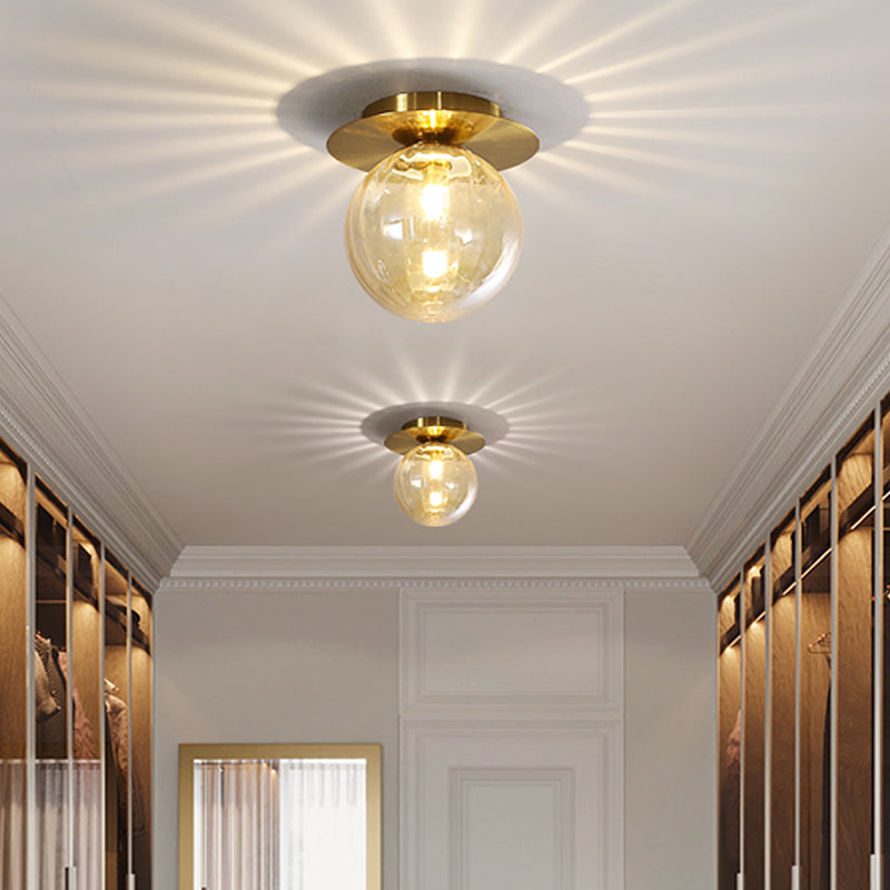 LuxeFlush – Ceiling lamp with gold smoked water glass