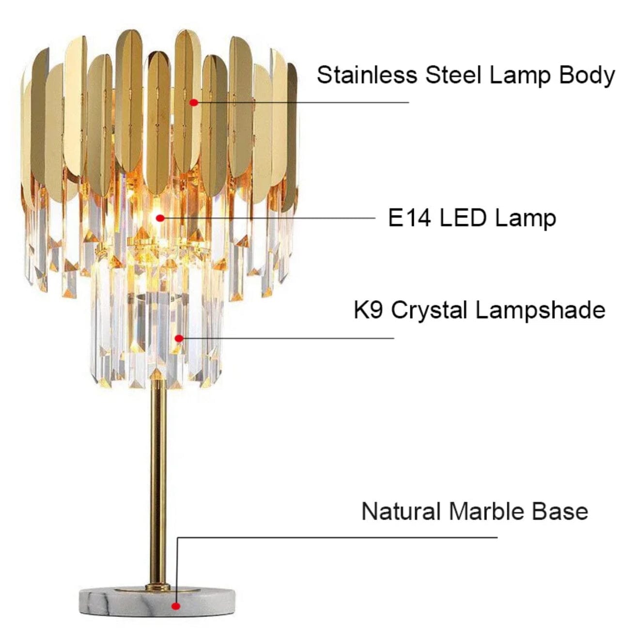 Ivy Crystal Crystal Floor & Table Lamp