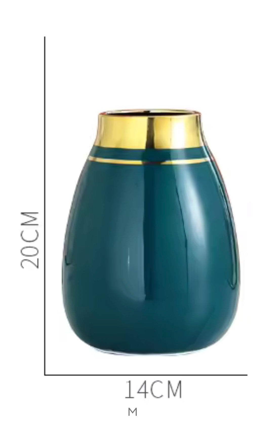 Cascade Vase Aesthetic Design Green Polish with Gold Finishing