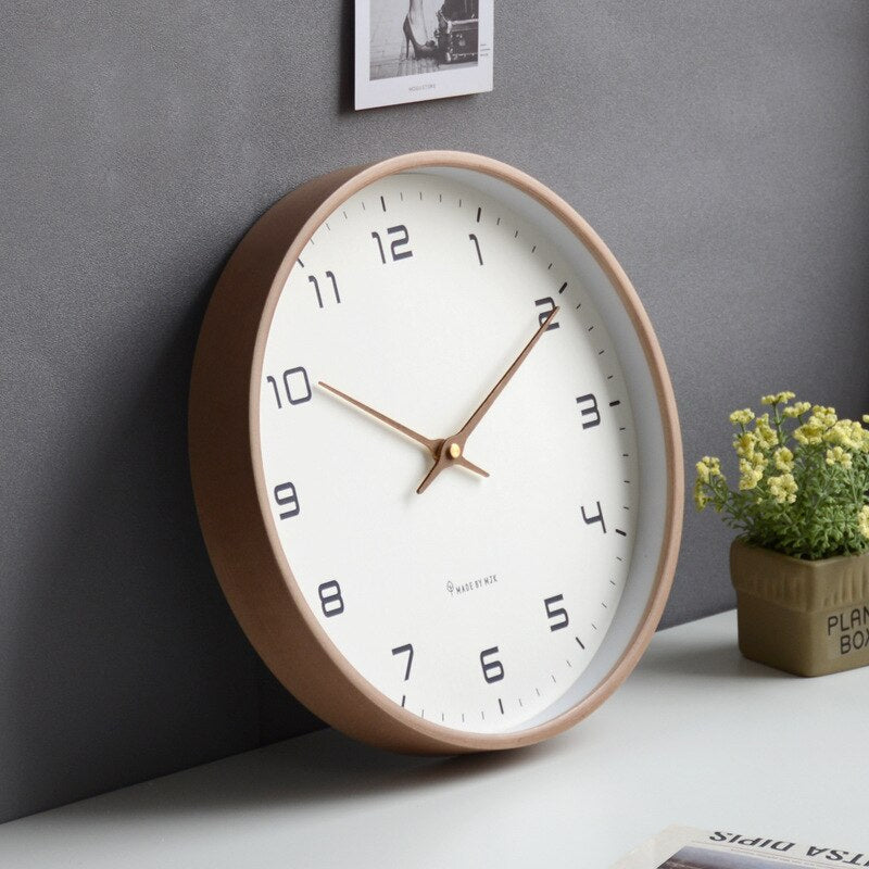 Reloj de pared de madera de estilo escandinavo