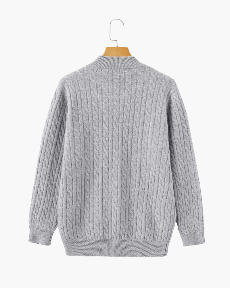 100% Cashmere Woven Half Zip