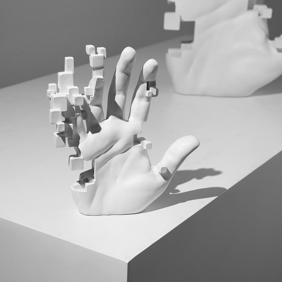 Pixel Hand Sculpture