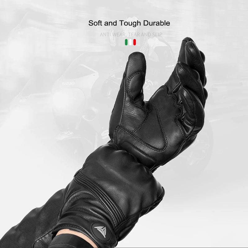 Leder-Touchscreen-Motorradhandschuhe – warm und langlebig