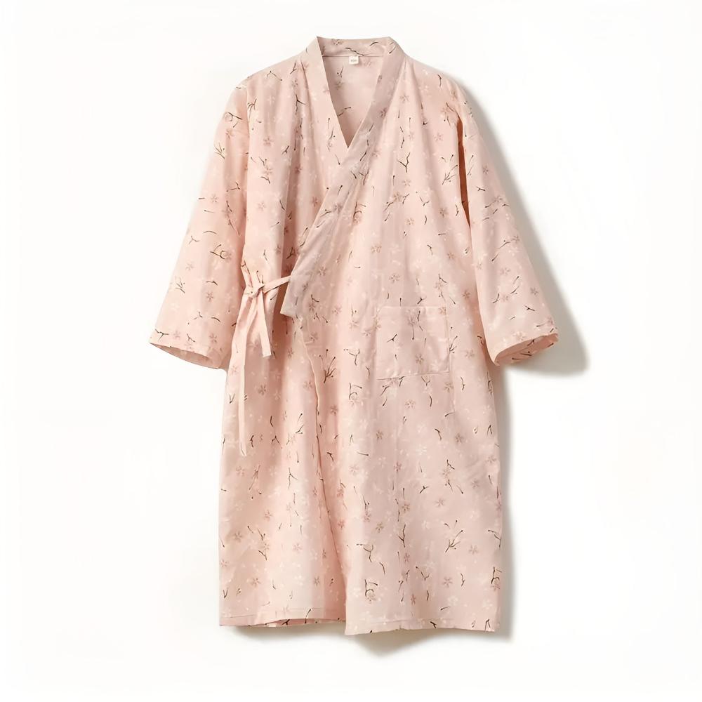 Women's Floral Pattern Cotton Bathrobe