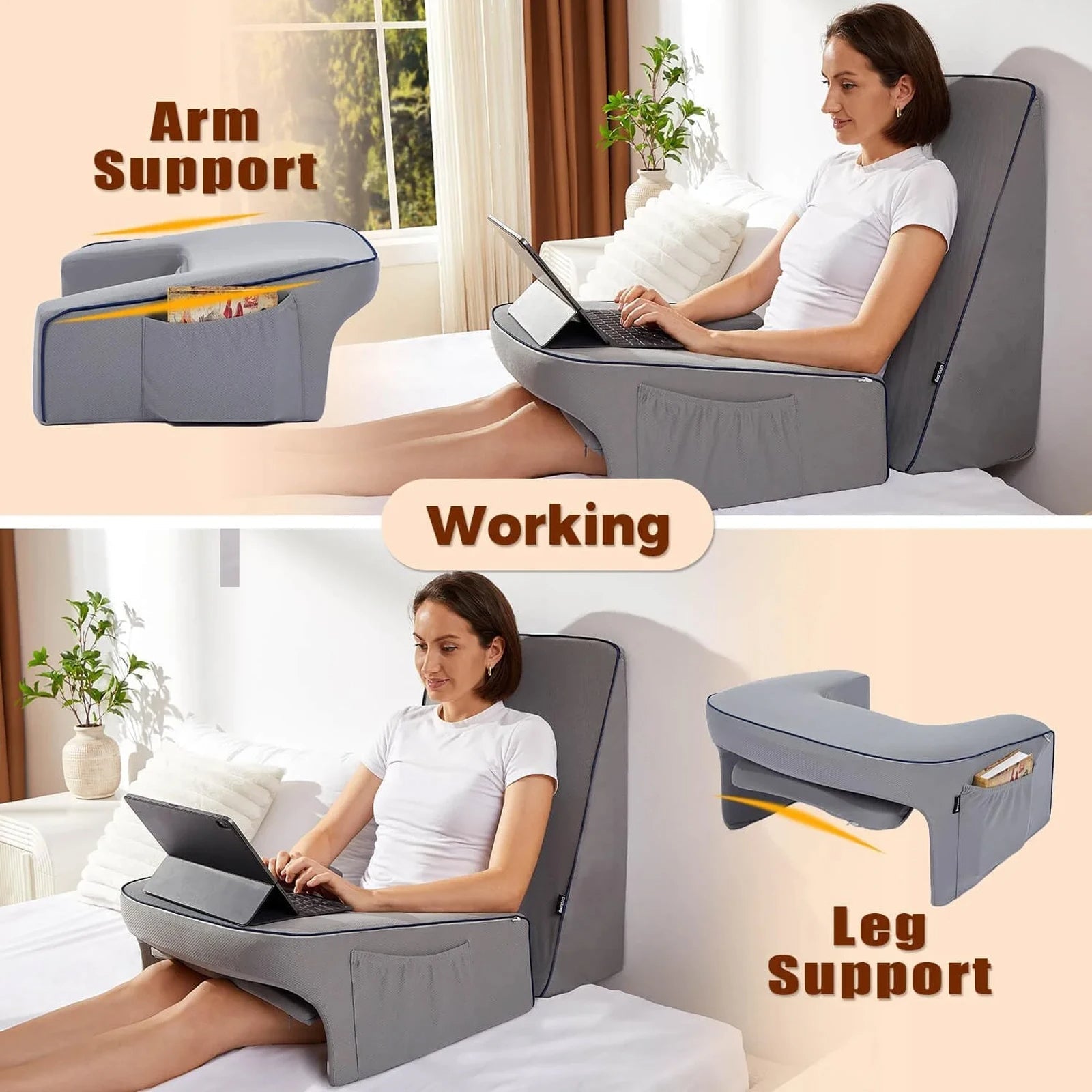 Mesa de Laptop con Almohada para Leer en la Cama