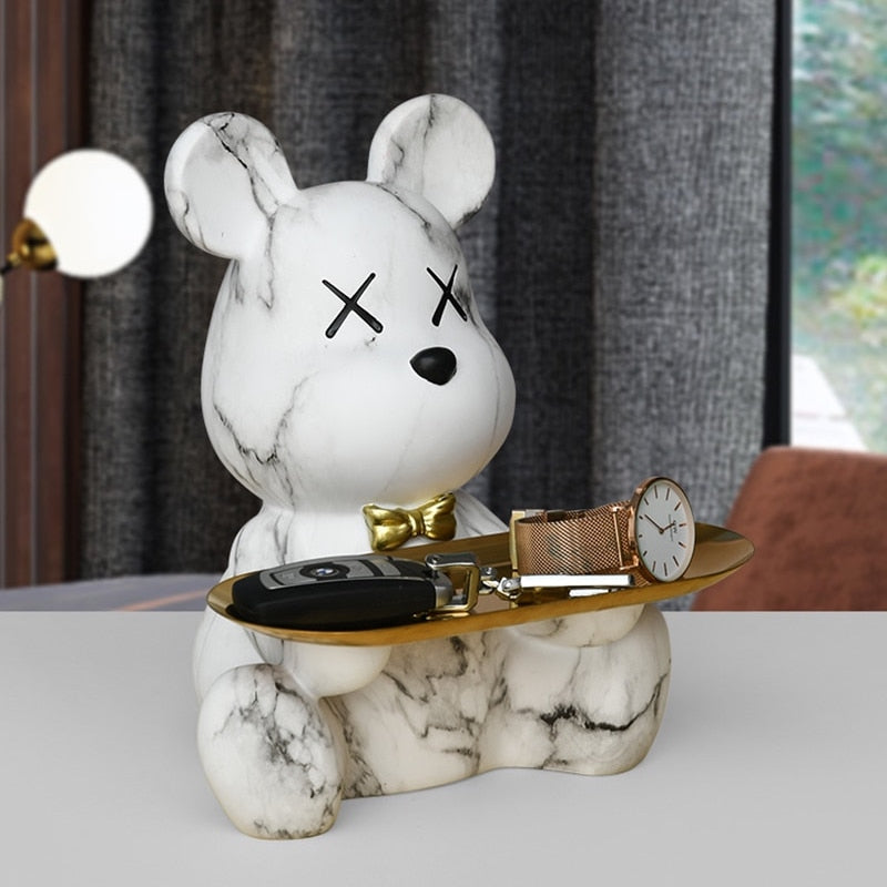 Plateau en résine Graffiti Teddy Bear – Décor artistique et cadeau unique pour les amateurs d’art