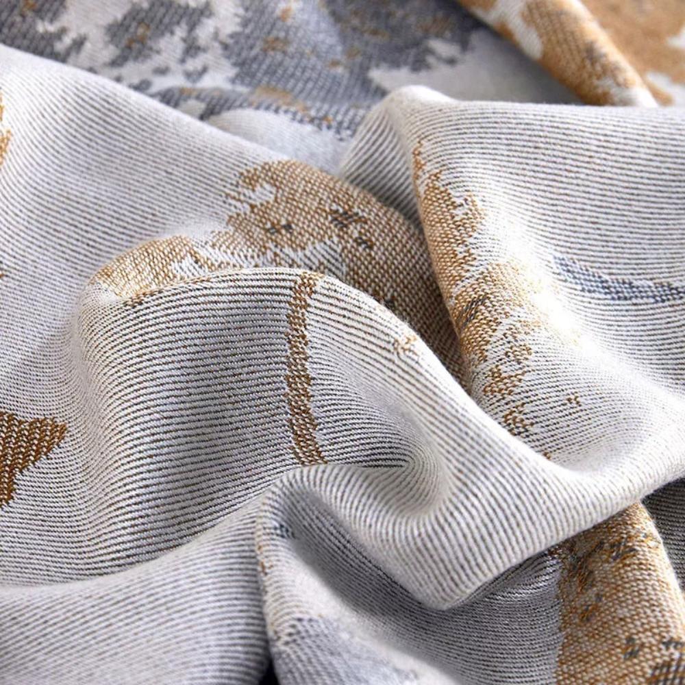 Elegant Leaf Bamboo Fiber Cooling Blanket