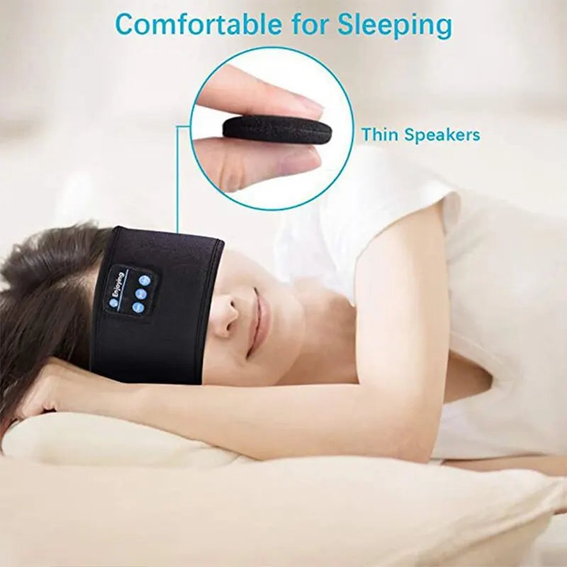 Bluetooth Sleep Headband – Trådlösa hörlurar, inbyggda högtalare, bekvämt tyg, 10 timmars batteritid