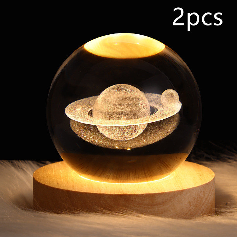 3D Galaxy Crystal Ball LED yölamppu