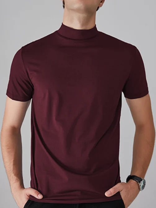 Mens High Neck Slim Fit T-shirt