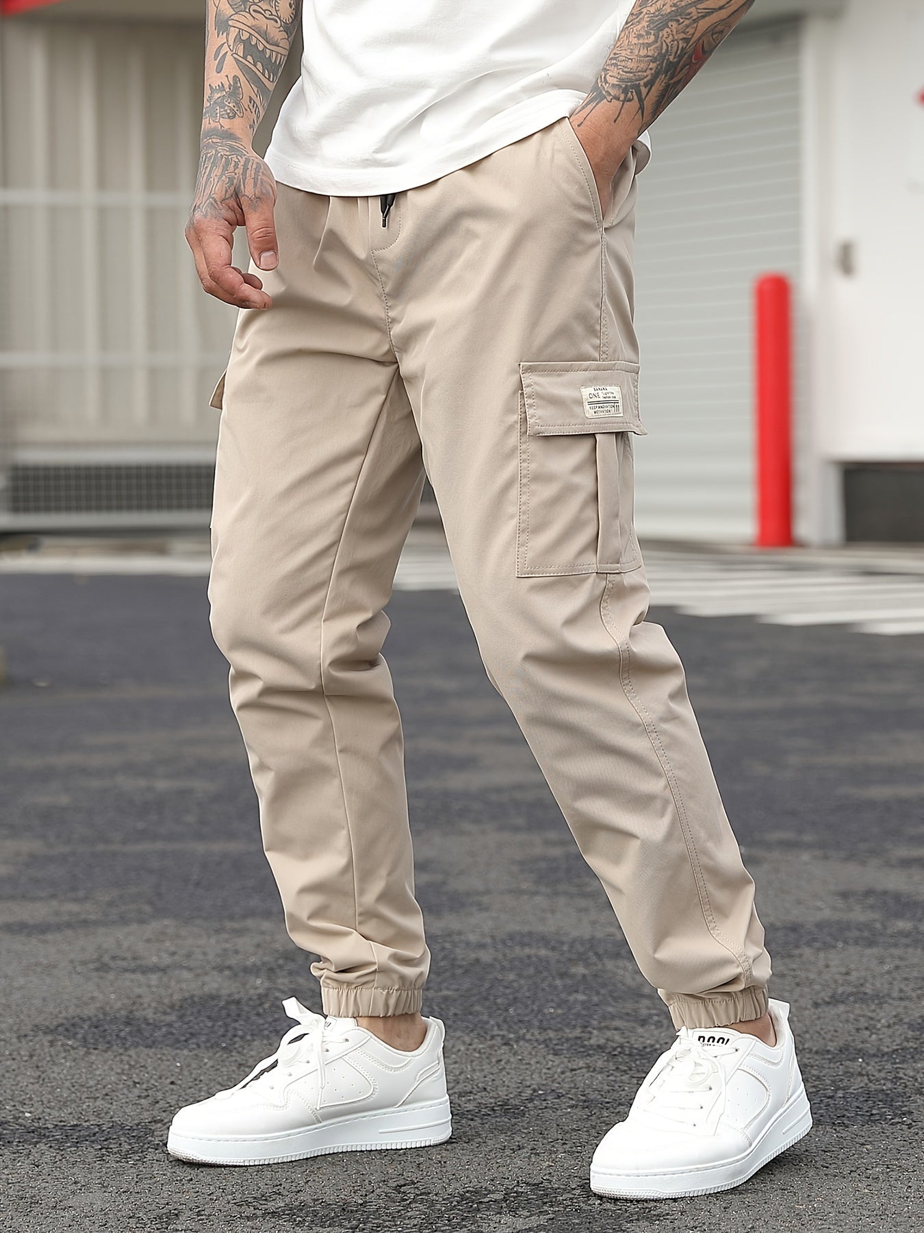 Pantaloni cargo da jogging beige - Lukas