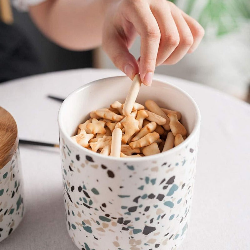 Terrazzo Storage Jars with Lid Collection