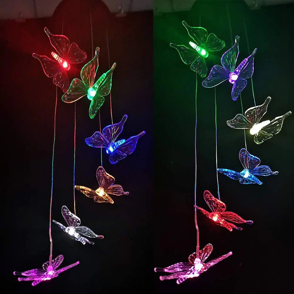 Flutterlights - Lampes solaires décoratives avec des motifs de papillons