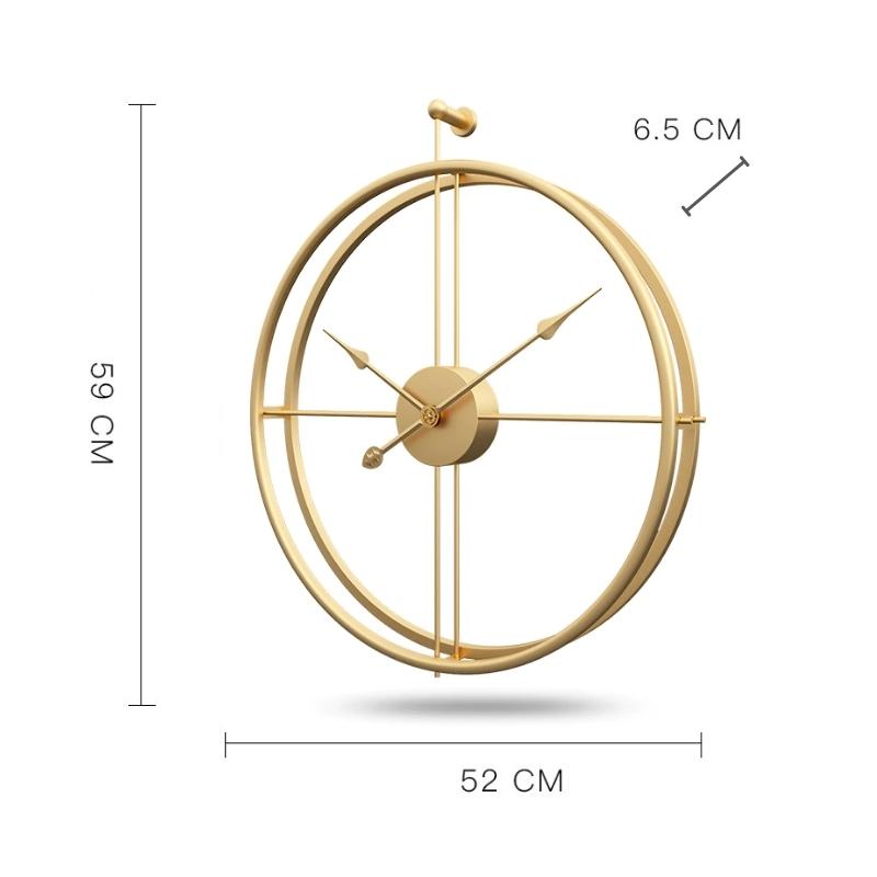 Horloge murale en métal minimaliste dorée grande