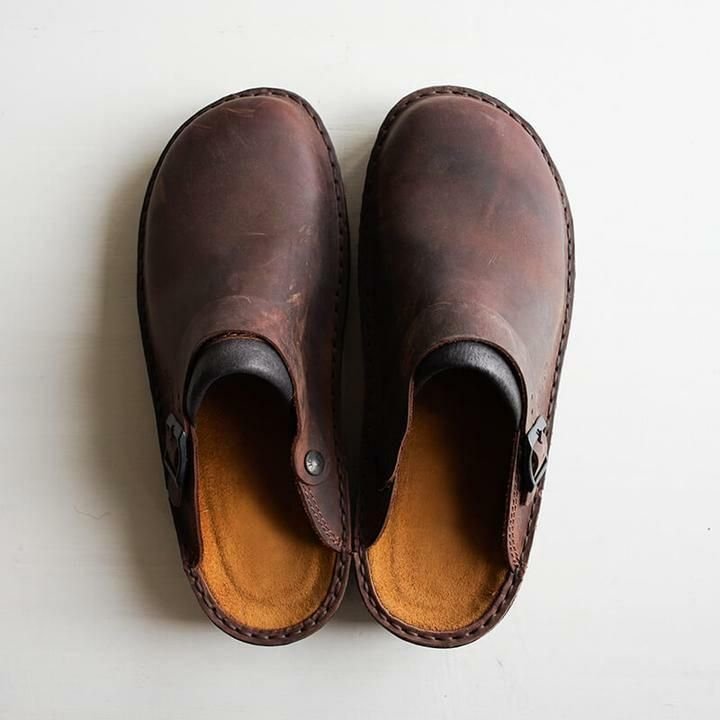 Eluned - Orthopedic leather slippers for men