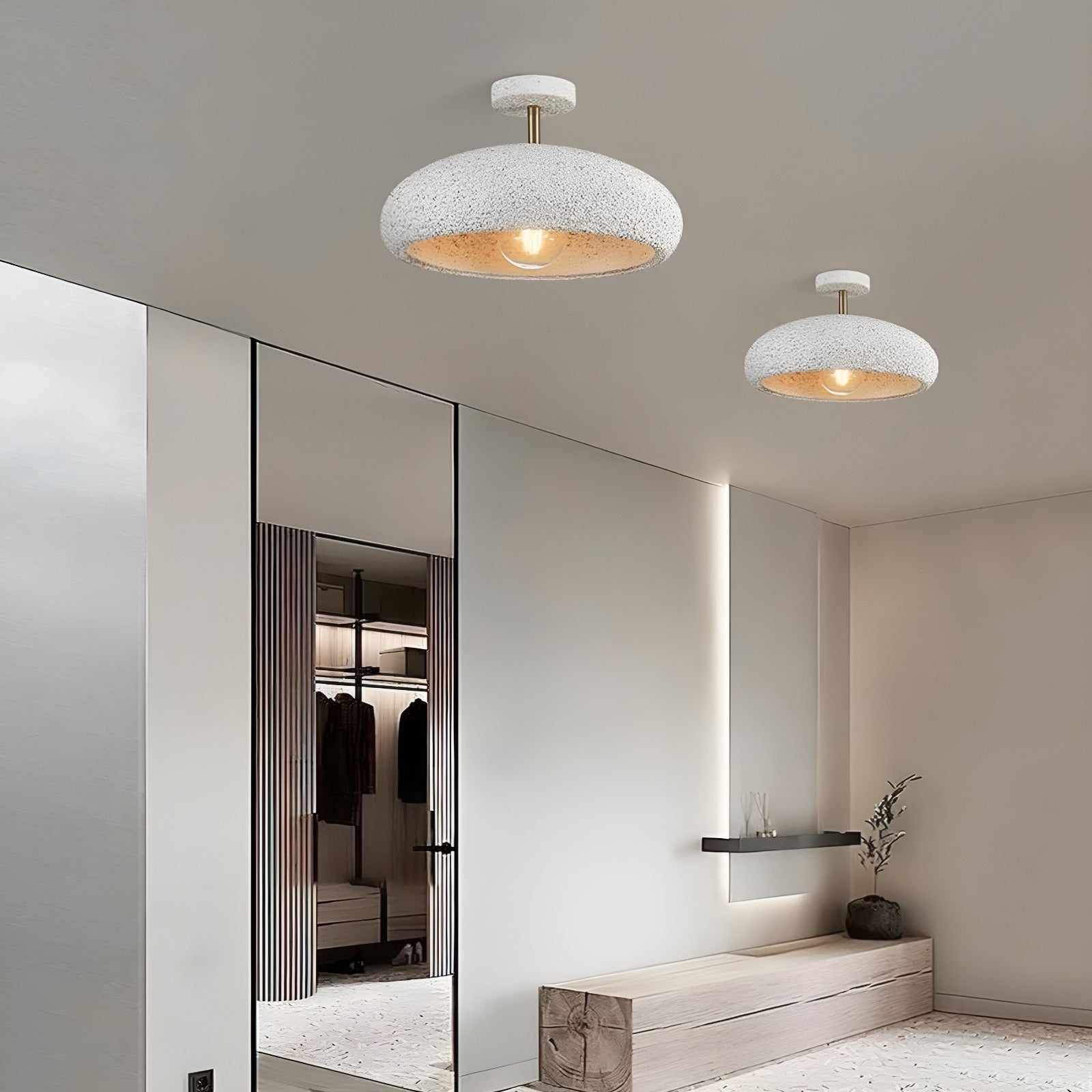 Speckled Stone Halo Ceiling Light