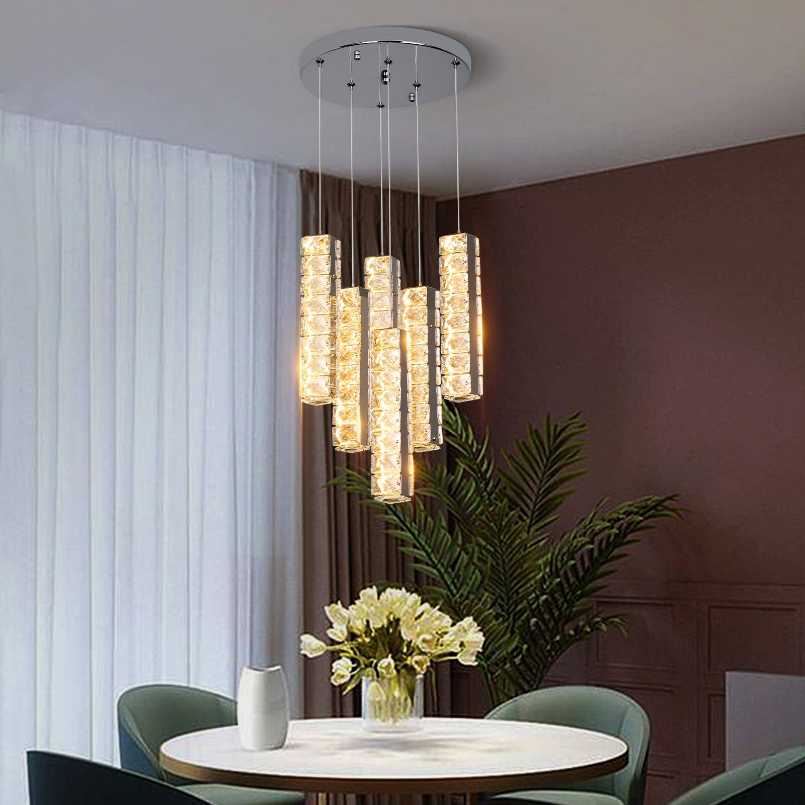 Vertical Crystal Luxury LED Chandelier