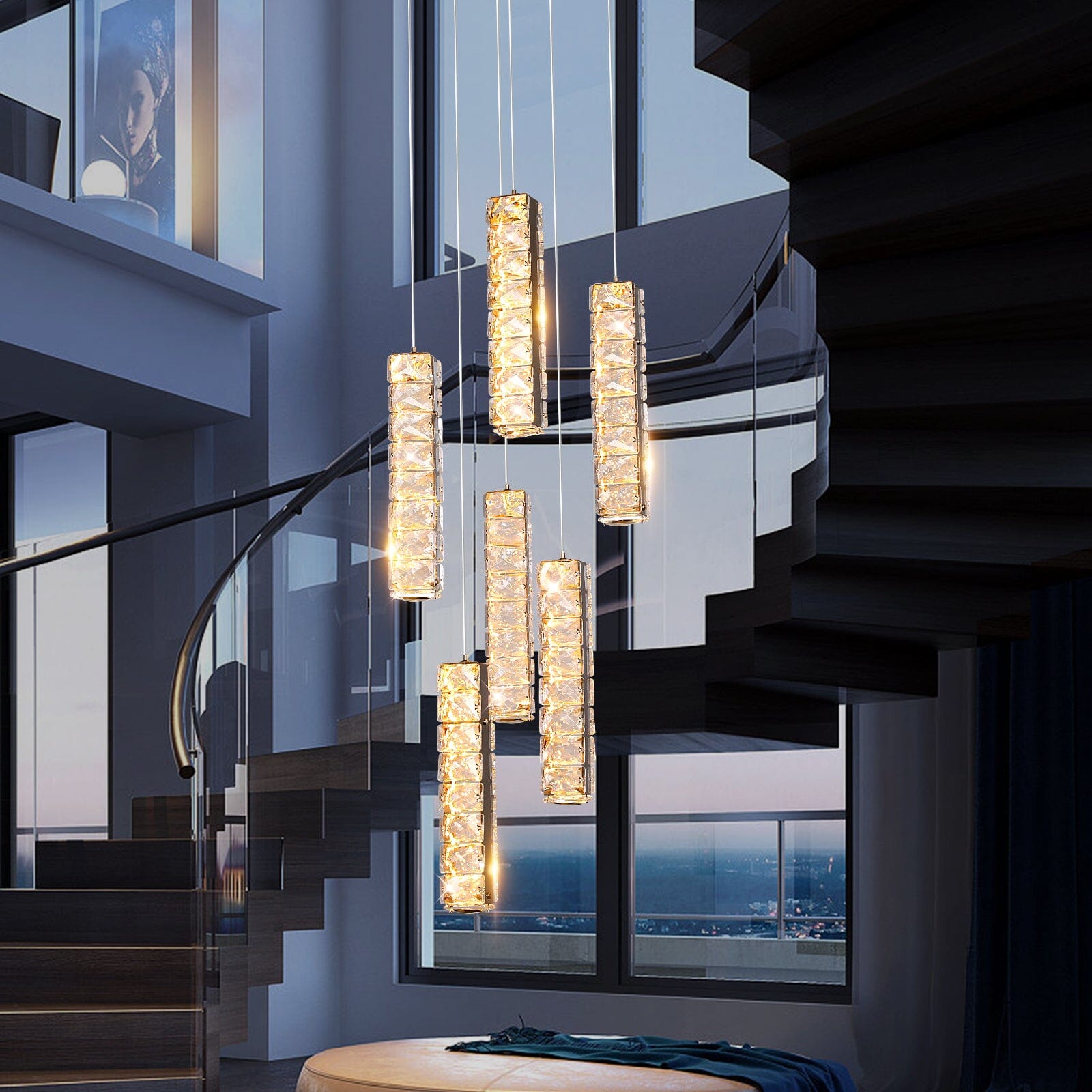 Vertical Crystal Luxury LED Chandelier