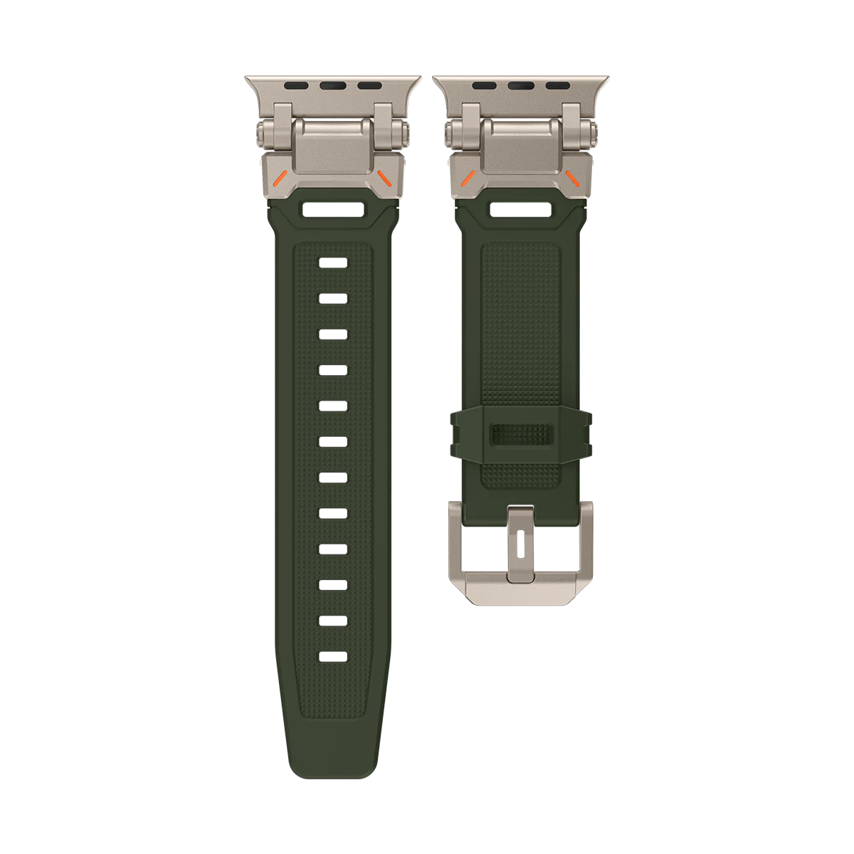 Neues Titan-Metallkopf-Silikonarmband für die Apple Watch