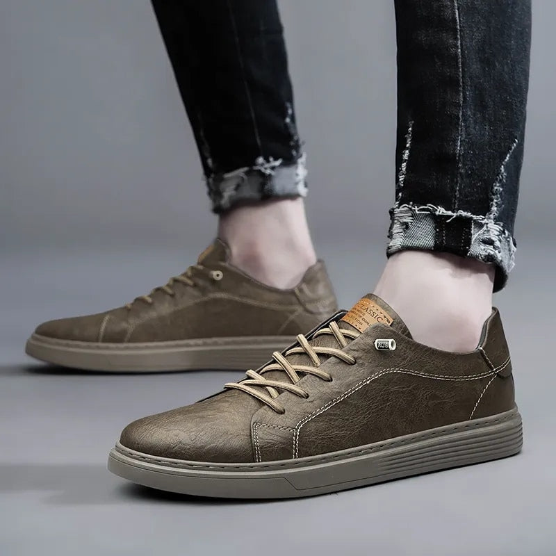 Svarte sneakers i skinn - Matteo