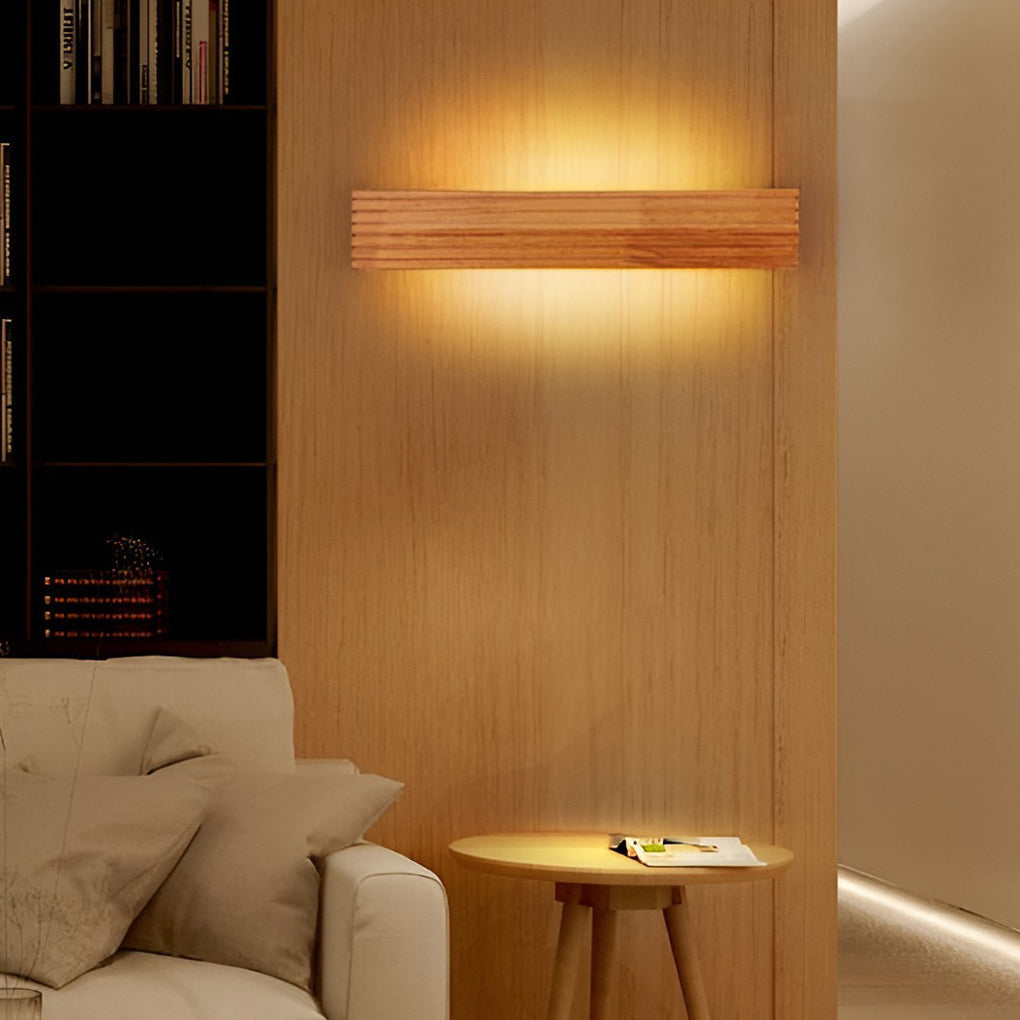 GlowWood - Lámpara de pared nórdica LED impermeable rectangular Iluminación de espejo