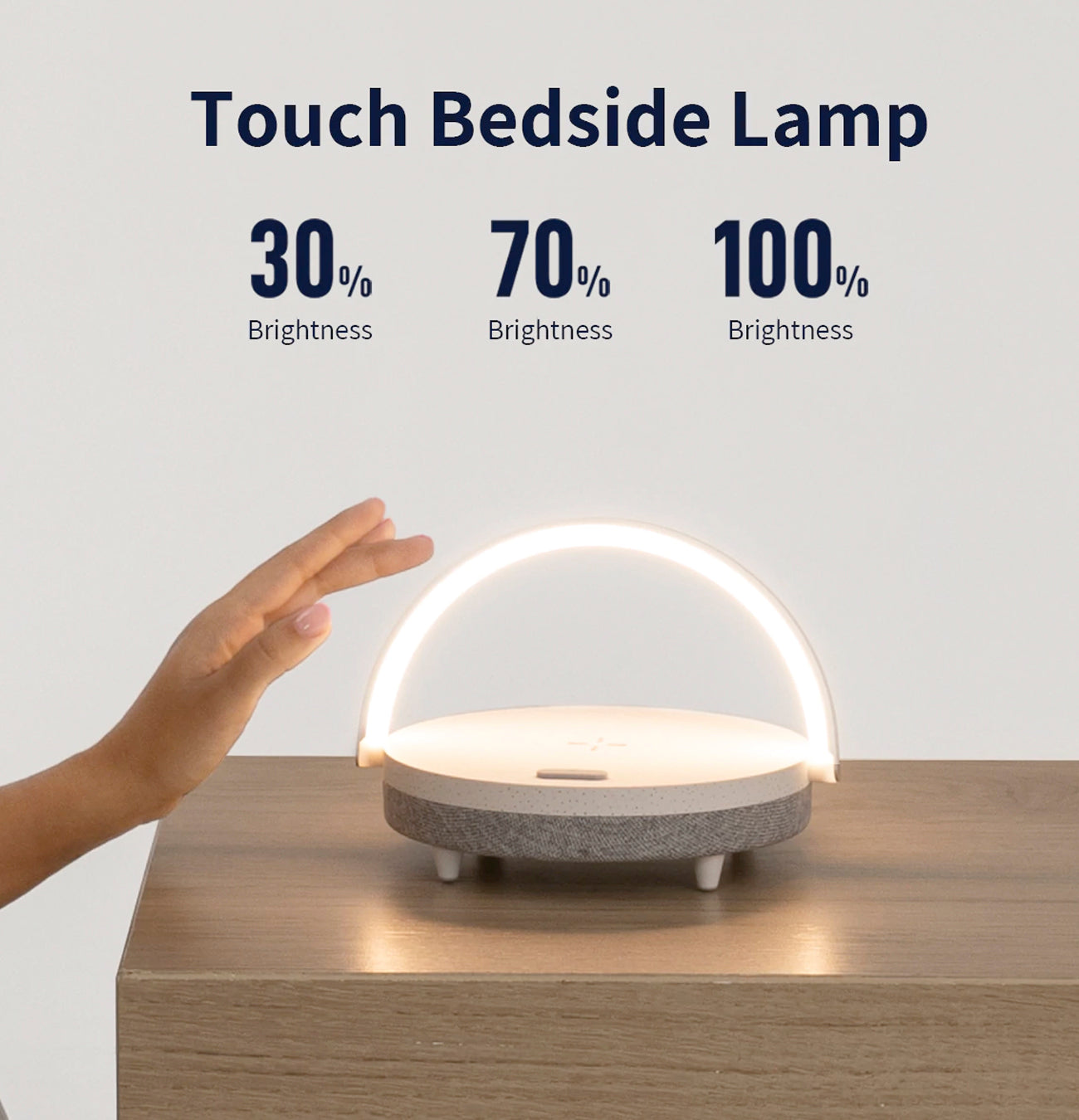 Lampada da comodino 4 in 1 con caricabatterie wireless