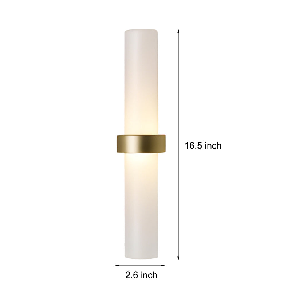 GlowLight - Moderne vegglampe laget av frostet glassrør i varm hvit for stuen