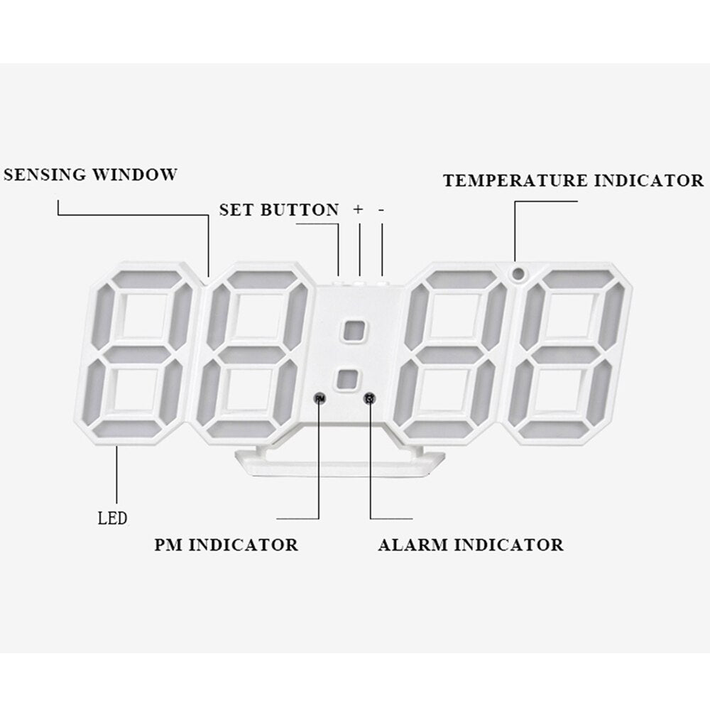 BrightGlow - Reloj de pared digital LED