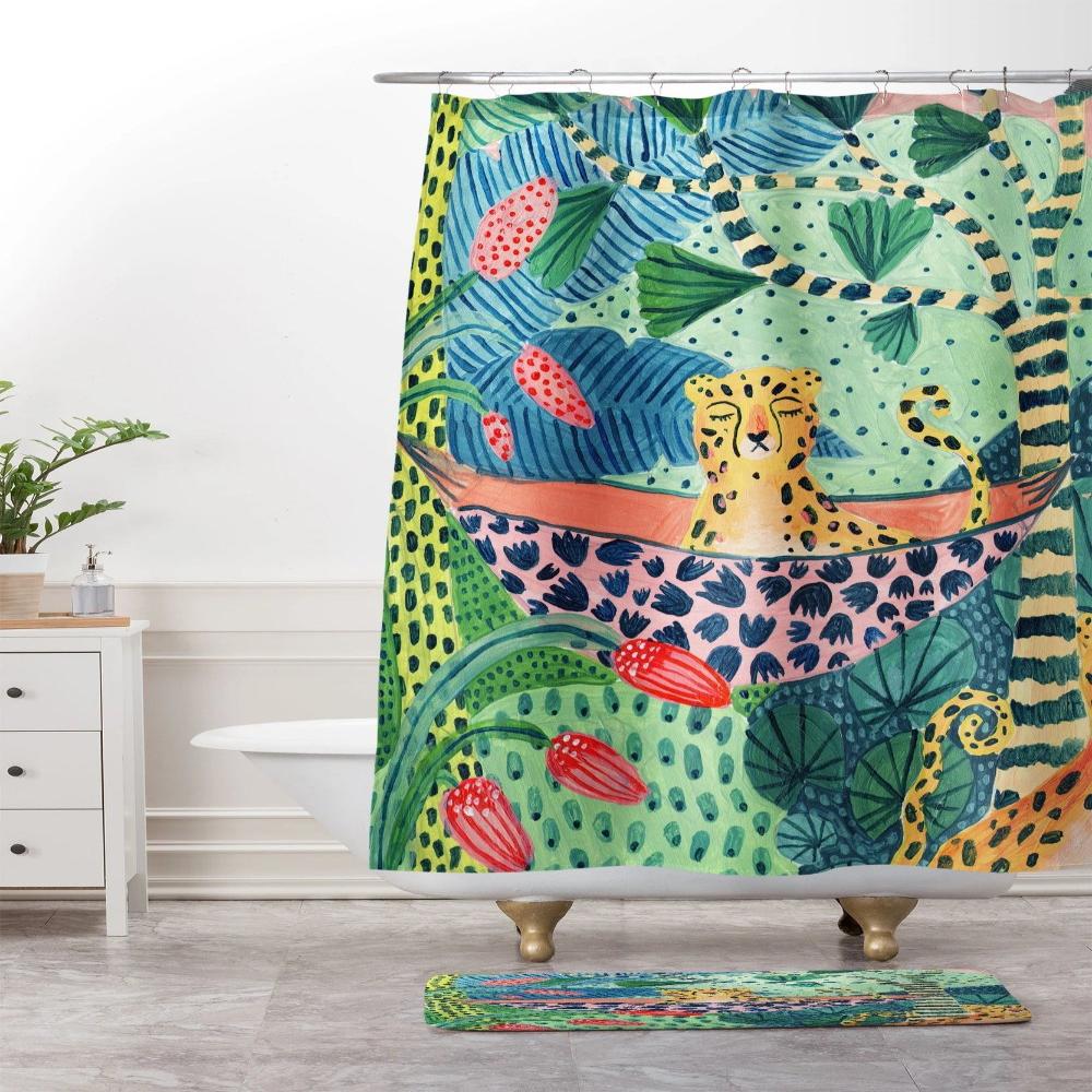 Tropical Cheetah Shower Curtain