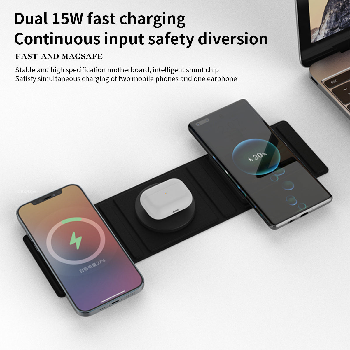 T31-Fast Foldable 3-in-1 Wireless Charger