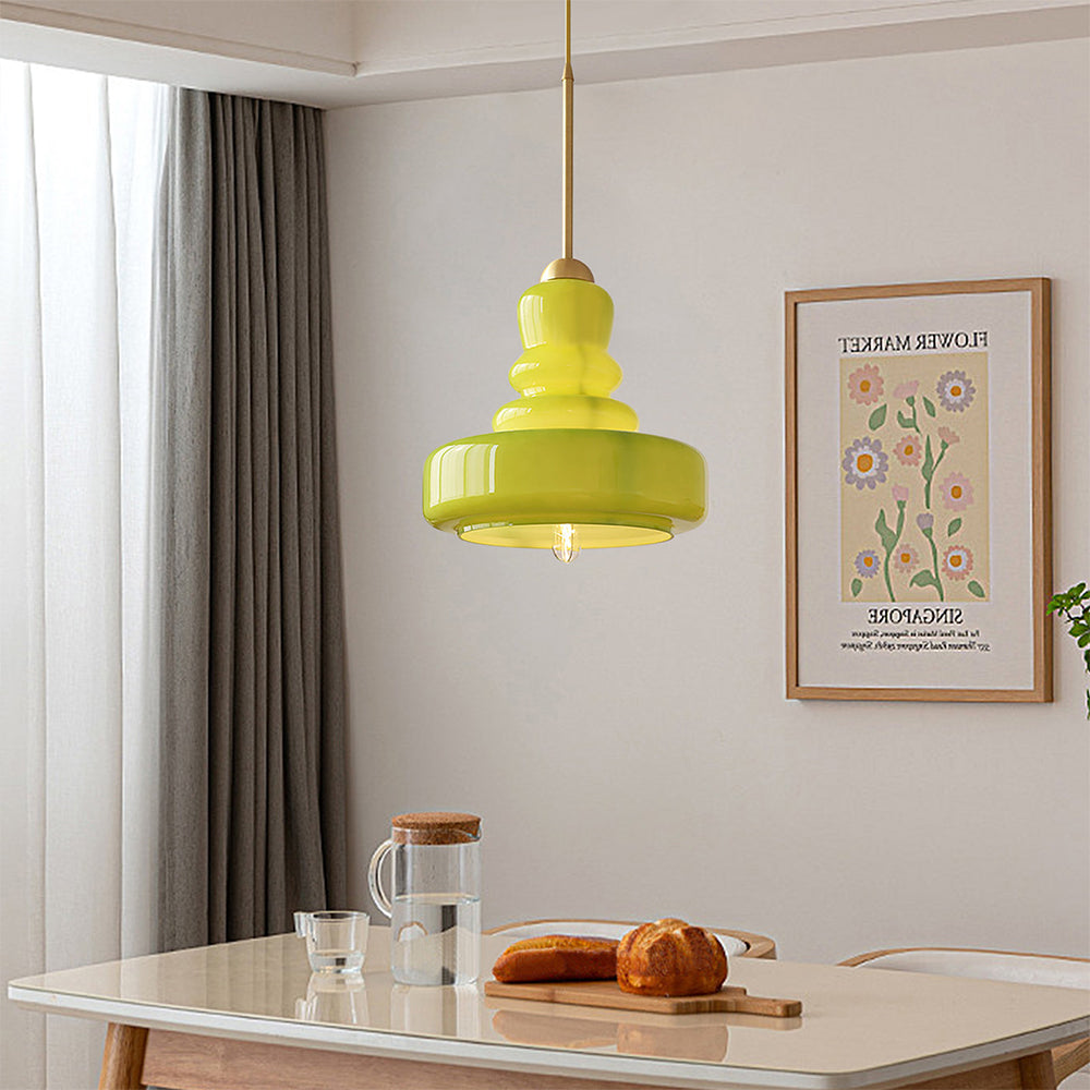 Lampada a sospensione a forma di zucca Bauhaus colorata