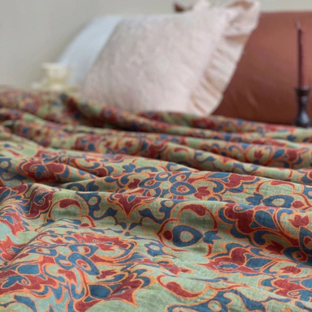 Vivid Heritage Floral Summer Blanket