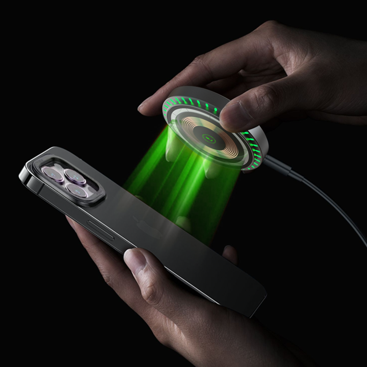 T26-Ultra-Thin LED Ambient Light, Transparent Magnetic Wireless Charger