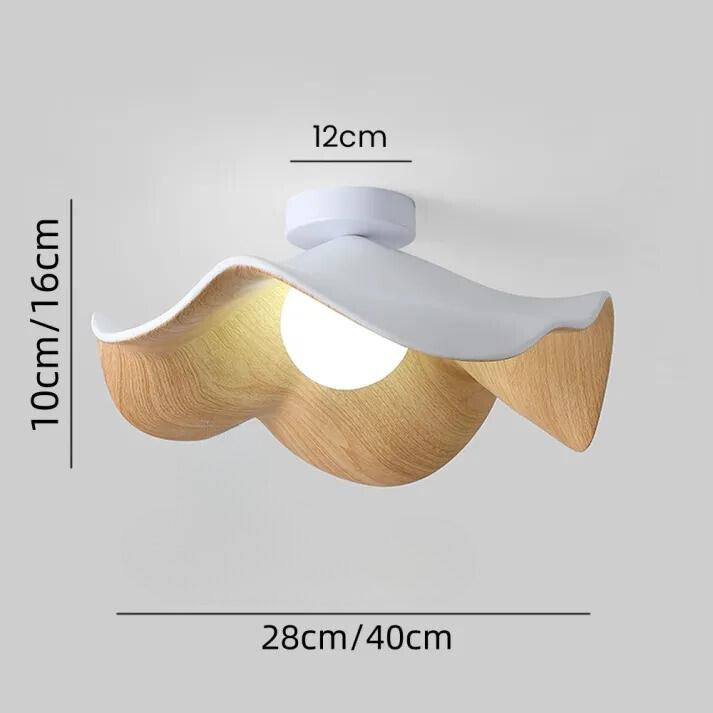 Nordic – Lotus-taklampe i tre og harpiks