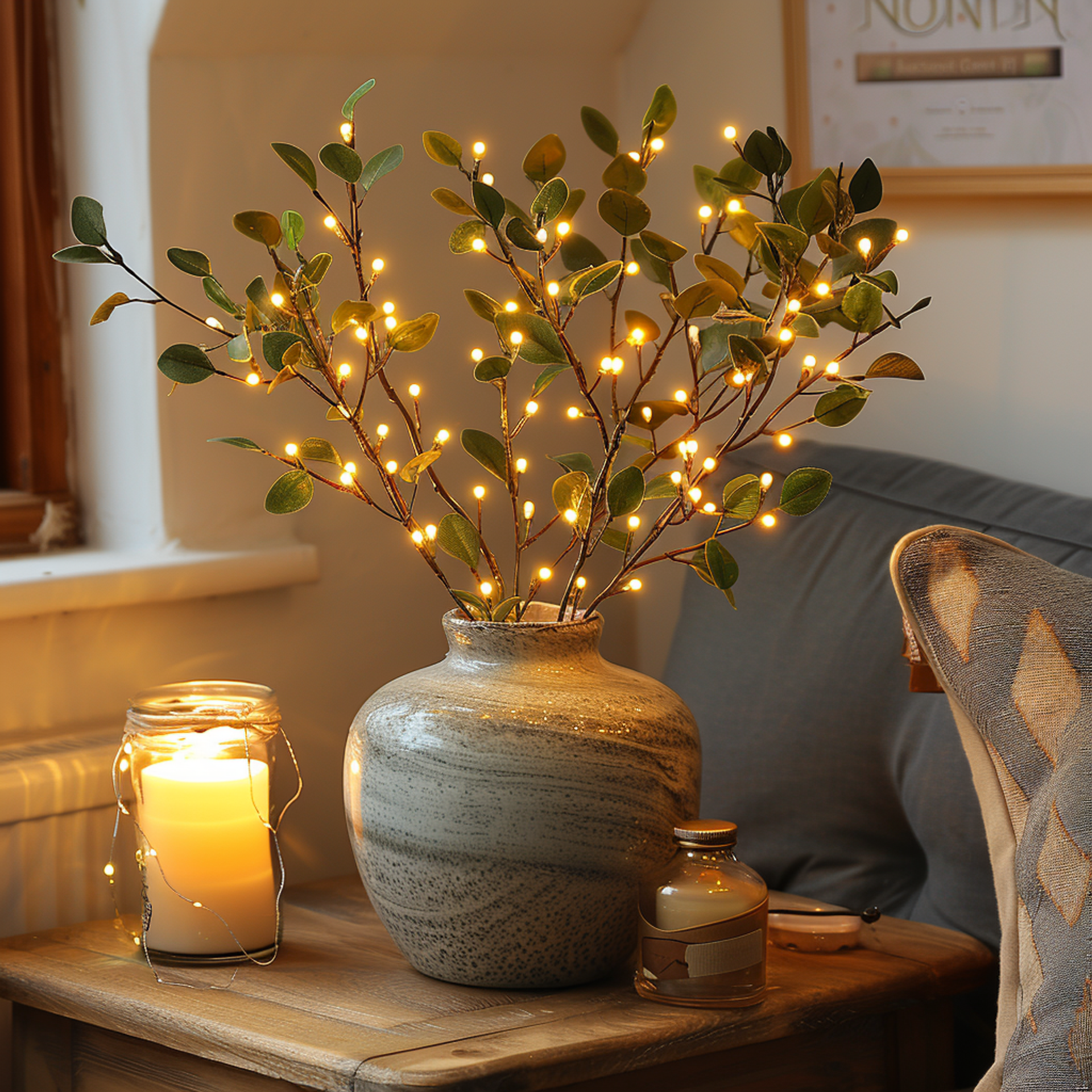 Fairy Light Olive Branch lampe