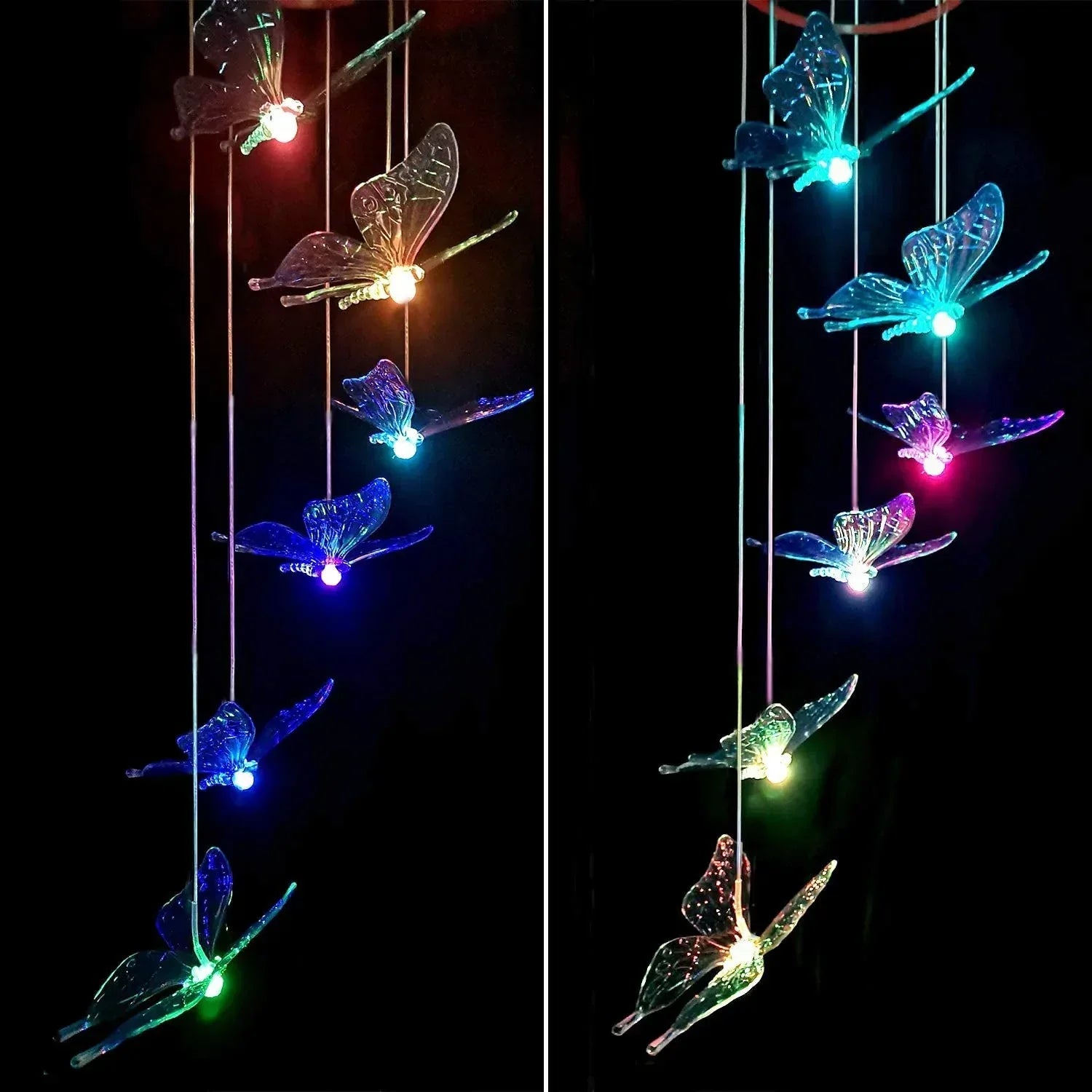 Flutterlights - Luces solares decorativas con diseños de mariposas