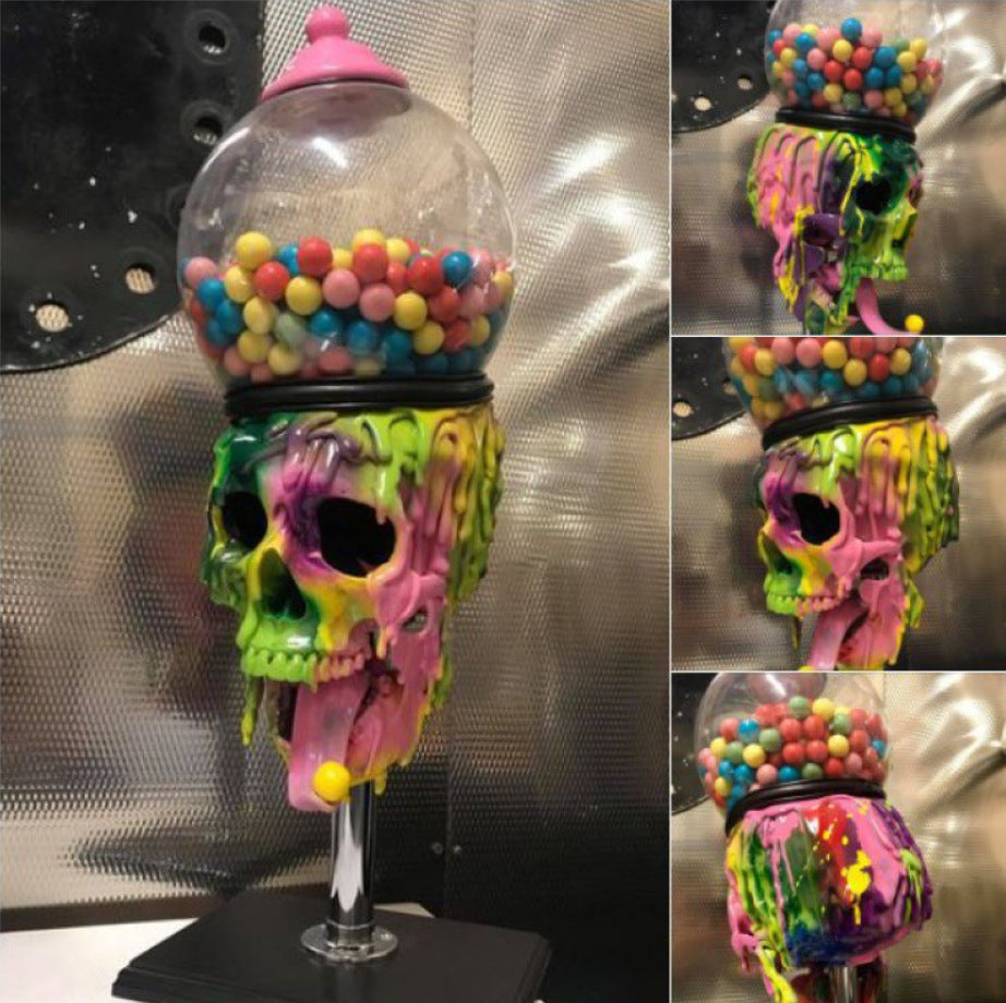 Skull Bubble Gum Machine Halloween bordsdekorationer