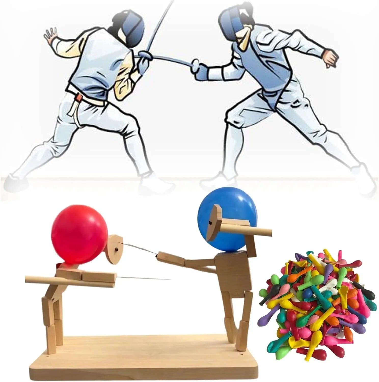 BalloonBrawlers – Marionetas de Lucha de Madera Hechas a Mano