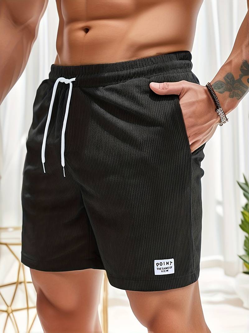 MaxWear - Casual men's corduroy shorts with drawstring