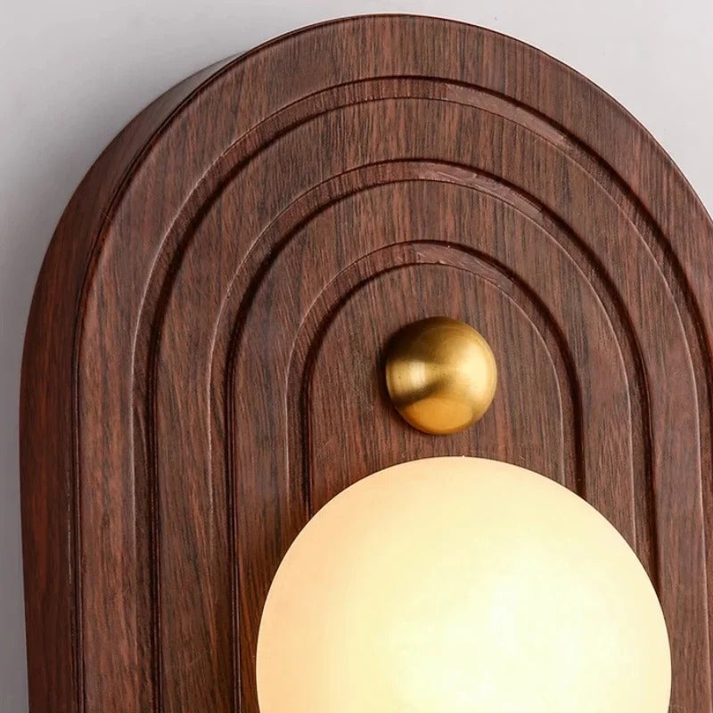 Walnut Glow Arch Wall Light