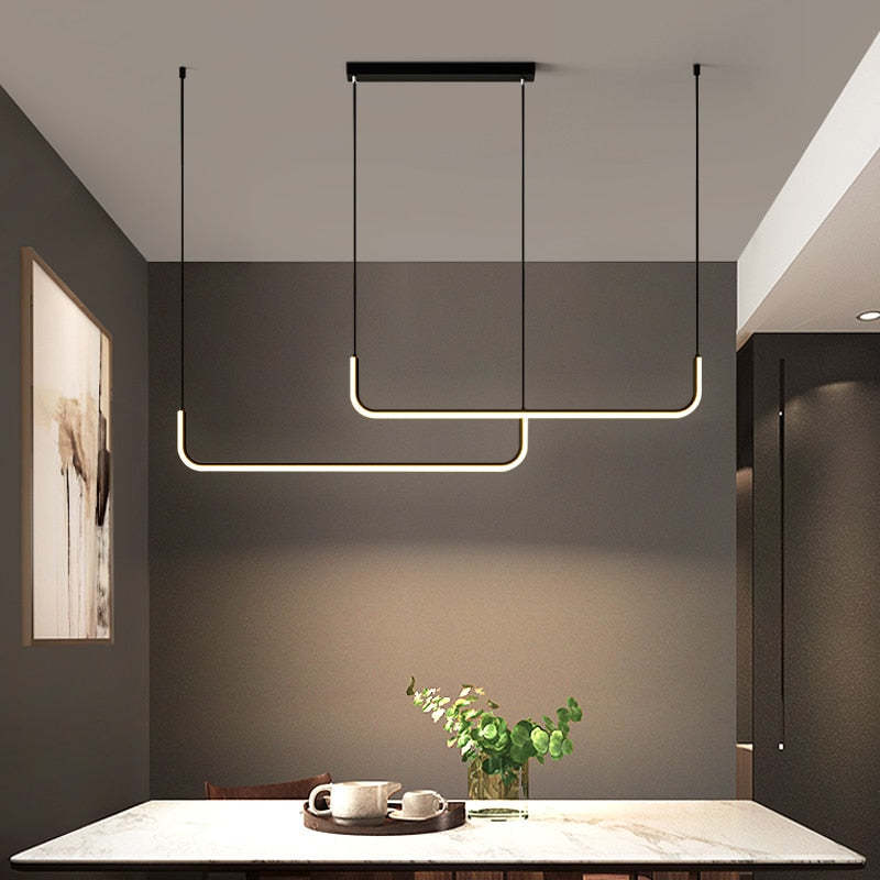 Edge - Lampada a sospensione moderna a LED in metallo e silicone