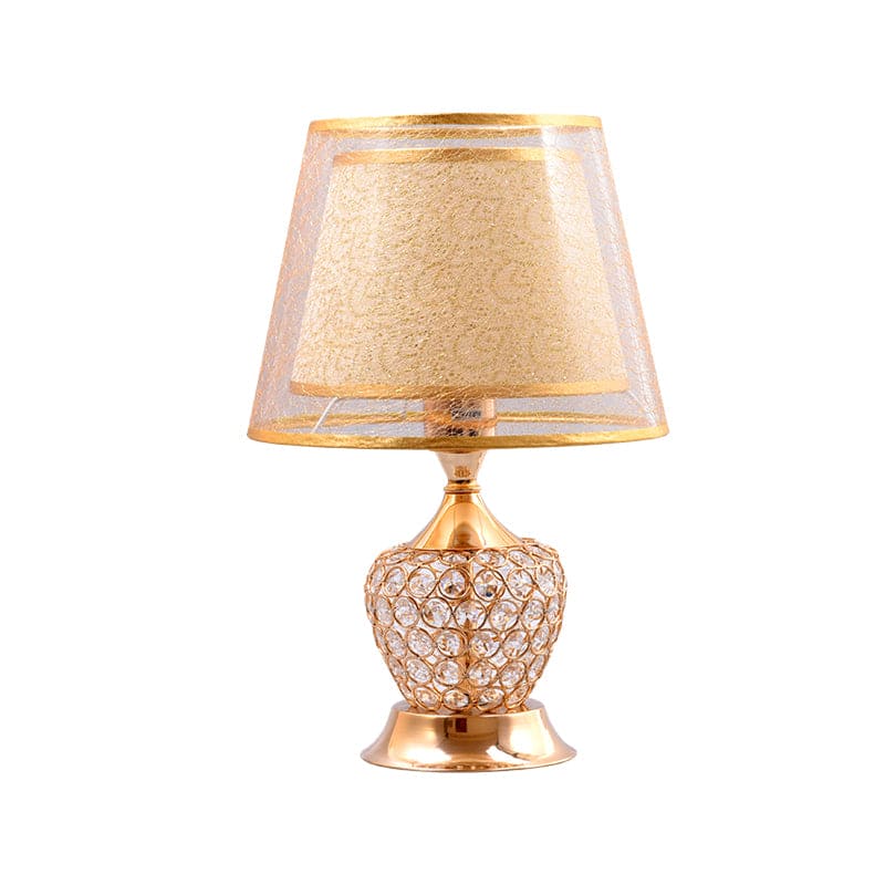 VintageGloed - Retro urneformet nattbordslampe med dobbel Empire-skjerm