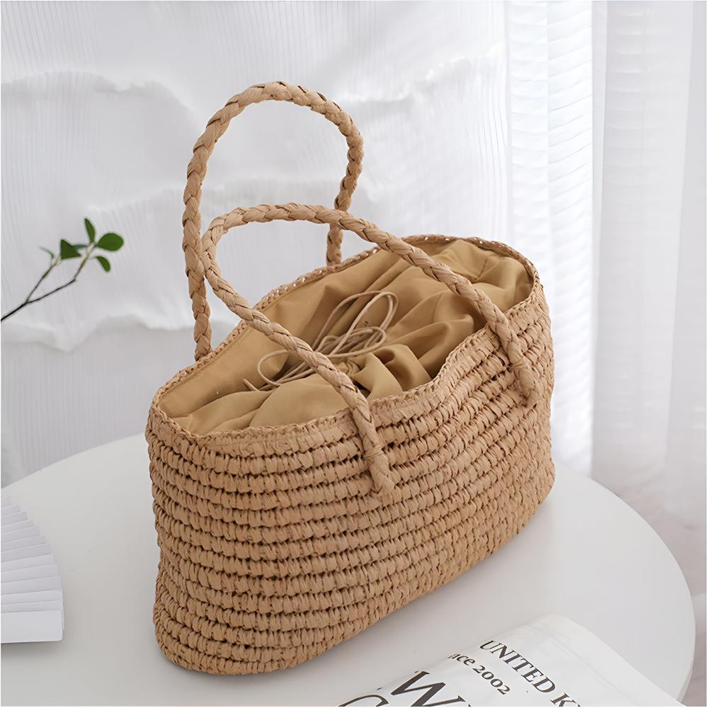 Woven Straw Tote Bag