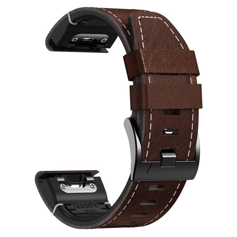 TPU + Leather Strap for Garmin Fenix 8 7X 6XPro