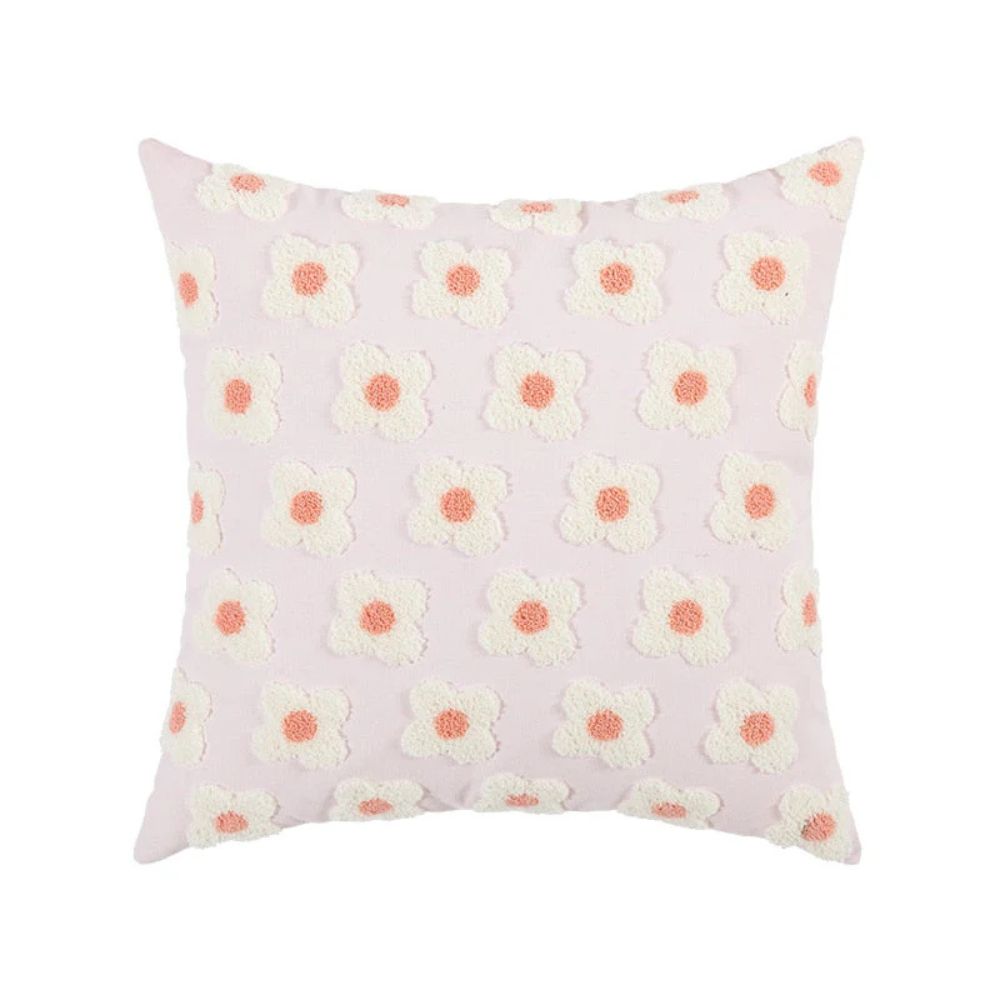 Lustrous Floral Embroidered Cushion Cover